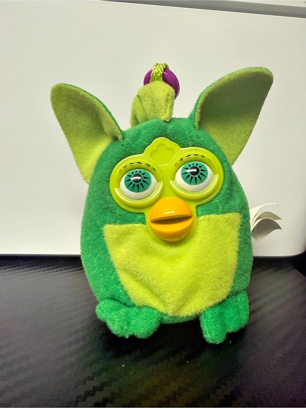 Vintage 2000 McDonald’s Furby Green Lime Plush Clip Keychain